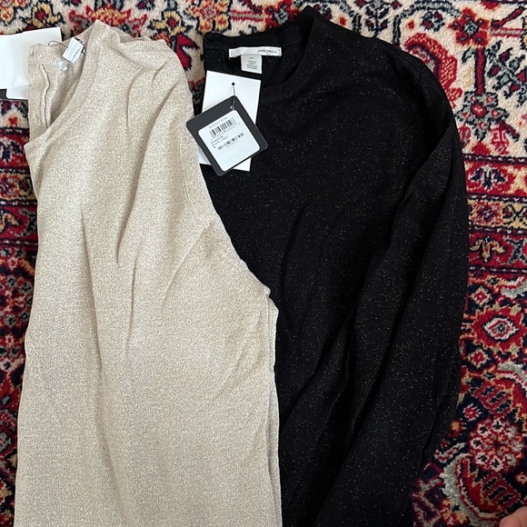 NWT Crewneck Lightweight Sweaters, Gold and Black, sold as set - Picture 2 of 4